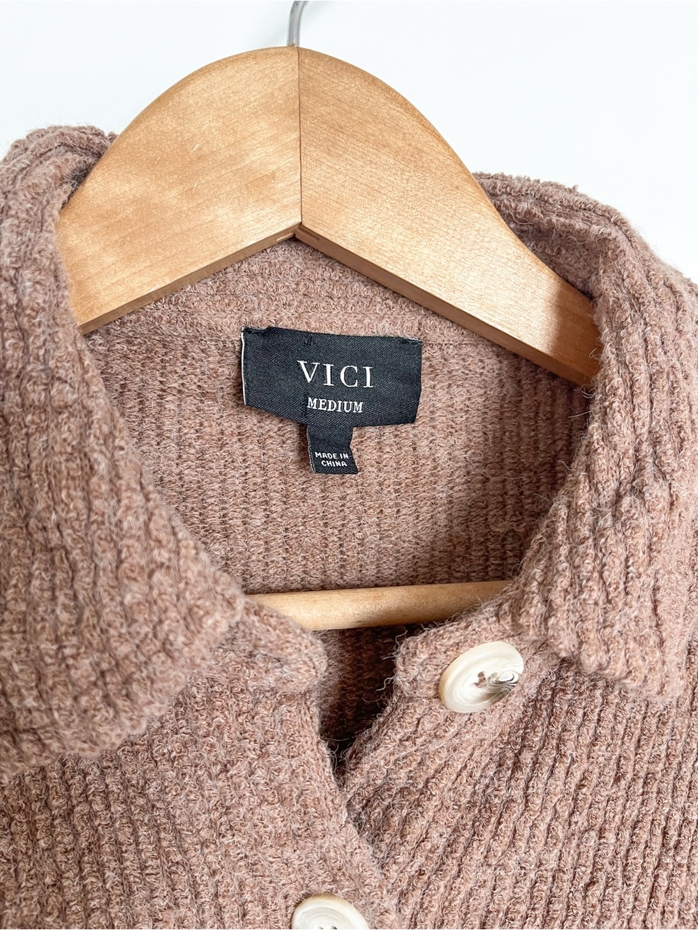 VICI Ribbed Knit Button Down Teddy Shacket - Picture 3 of 8